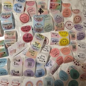 100 thank you stickers assorted bundle mix thank you 2"